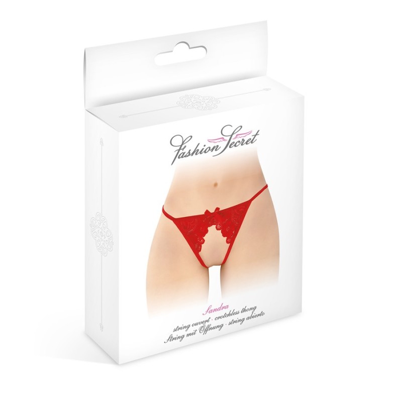 Lingerie STRING ROUGE OUVERT SANDRA DE FASHION SECRET