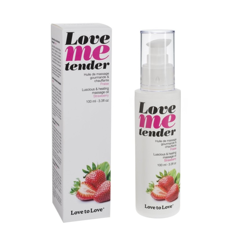 Bien Etre HUILE DE MASSAGE LOVE ME TENDER COMESTIBLE A EFFET CHAUFFANT PARFUM FRAISE