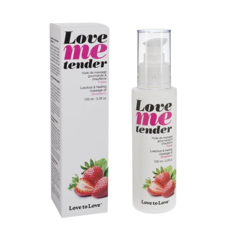 Bien Etre HUILE DE MASSAGE LOVE ME TENDER COMESTIBLE A EFFET CHAUFFANT PARFUM FRAISE